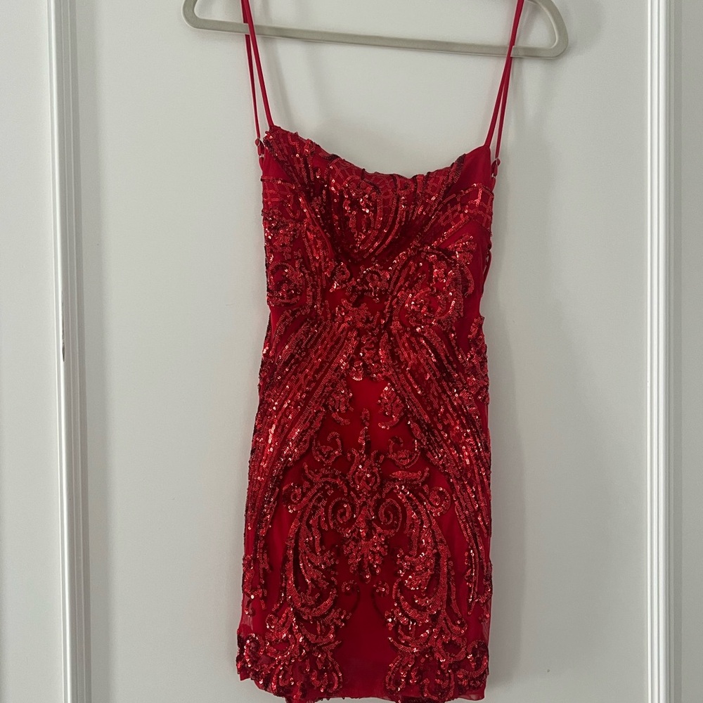 Lucy in the Sky Red Sequin Dress